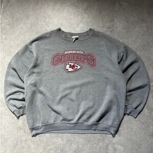 2000s Vintage Kansas City Chiefs NFL Grey Crewneck Size XXL